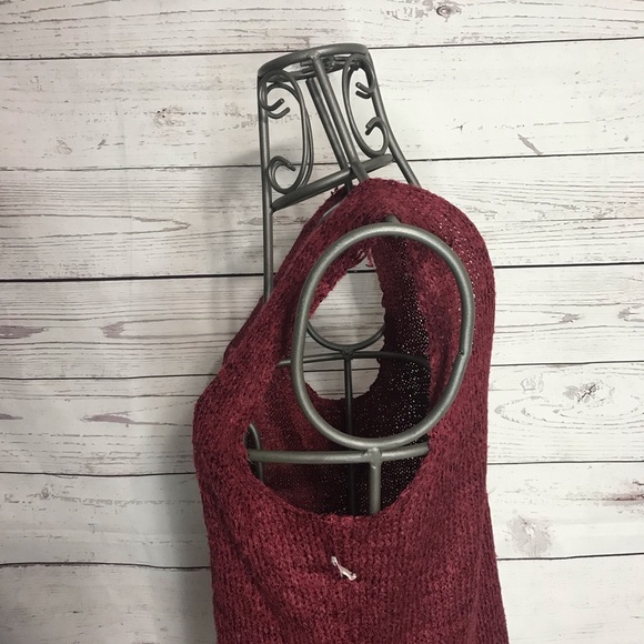 PETITE NIC + ZOE Crocheted Sleeveless Maroon Tank Top Size Large - Picture 5 of 11